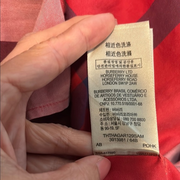 Burberry Brit Pink Check Button down Sz SP - Picture 6 of 7